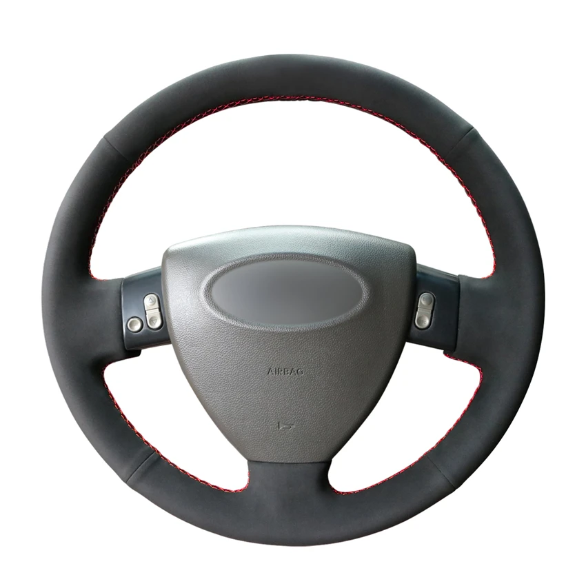 

Hand-Sewing Synthetic Black Suede Car Steering Wheel Cover for Chery A3 2008 2009 2010