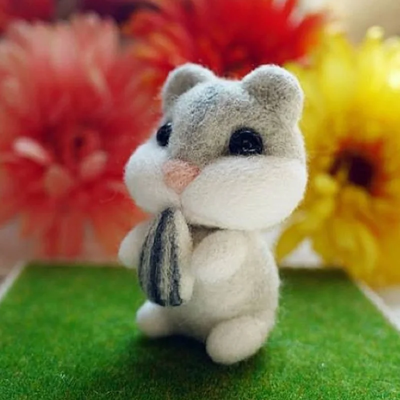 

Cute Animals Wool Felt Craft DIY Non Finished Poked Set Handcraft Kit for Needle Material Pack