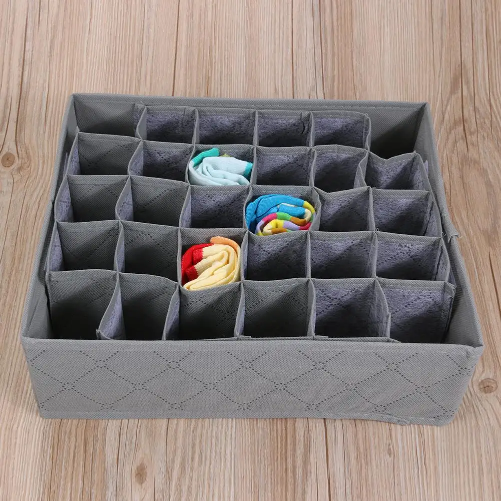 Bamboo Charcoal Underwear Socks Foldable Drawer Organizer Storage 30 Cell