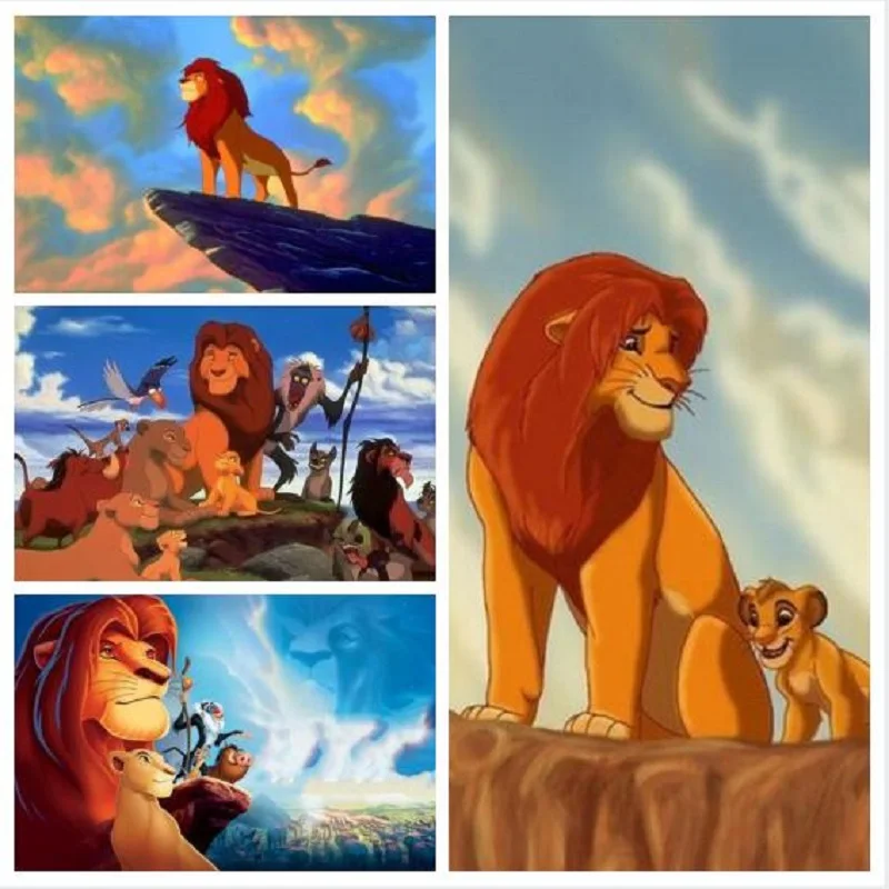 

Алмазная картина «Король Лев» Disney 5D «сделай сам», полноразмерная вышивка с животными, украшение для детской комнаты, наборы для вышивки кре...