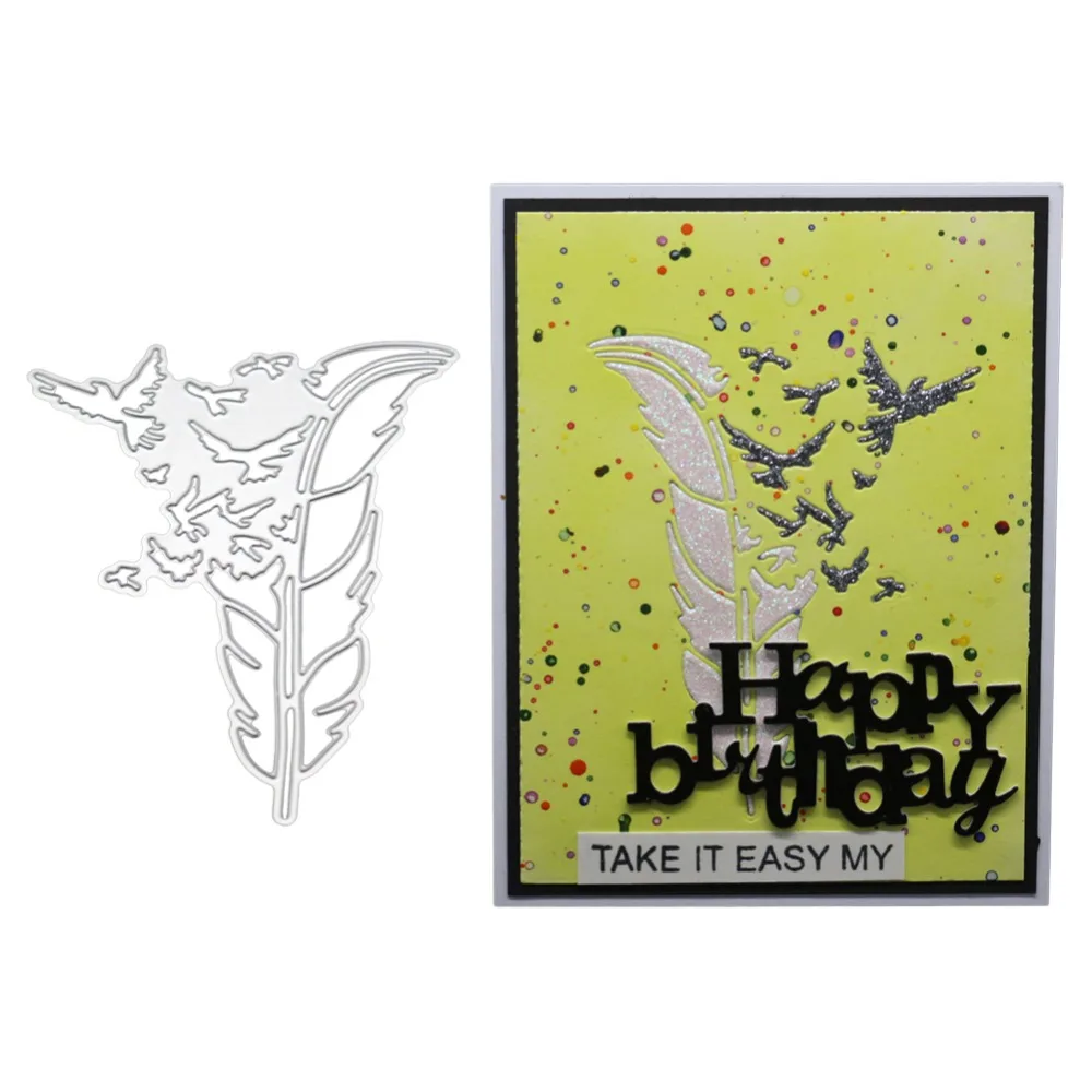 Металлические Вырубные штампы орлиное перо вырезанная форма для украшения