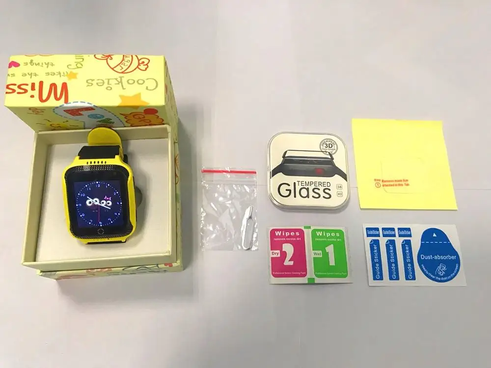 MOCRUX Q28 gps Смарт часы с камерой фонарик детские часы SOS вызова расположение устройства трекер для ребенка безопасный PK Q100 Q90 Q60 Q50 - Цвет: Yellow add film
