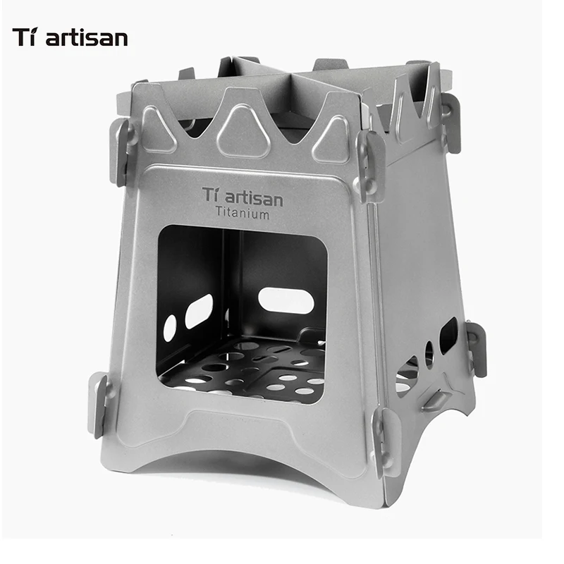 Tiartisan Кемпинг титановая плита портативная наружная Складная дровяная печь для