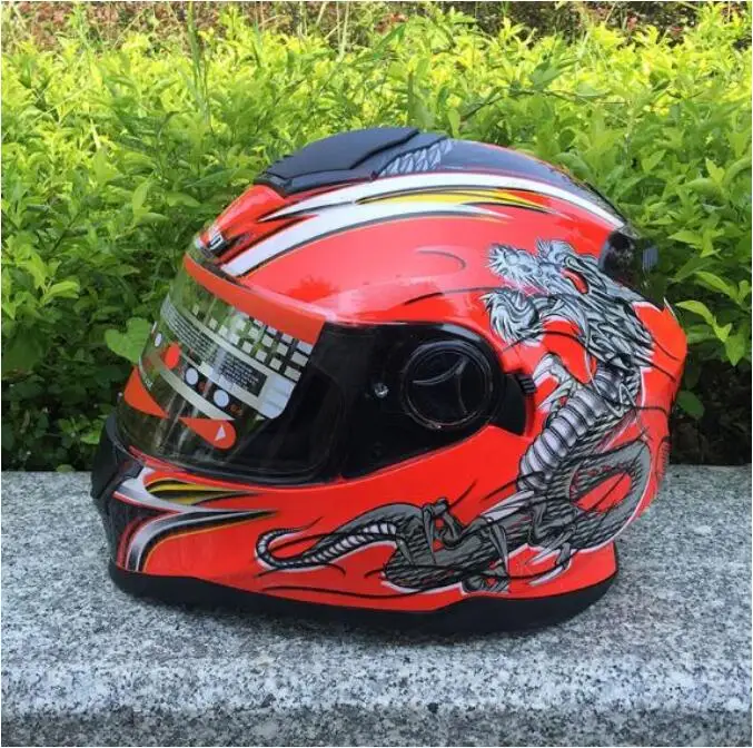 Ma Lushun двойной объектив мотоцикл полный лицо четыре сезона велосипедный шлем