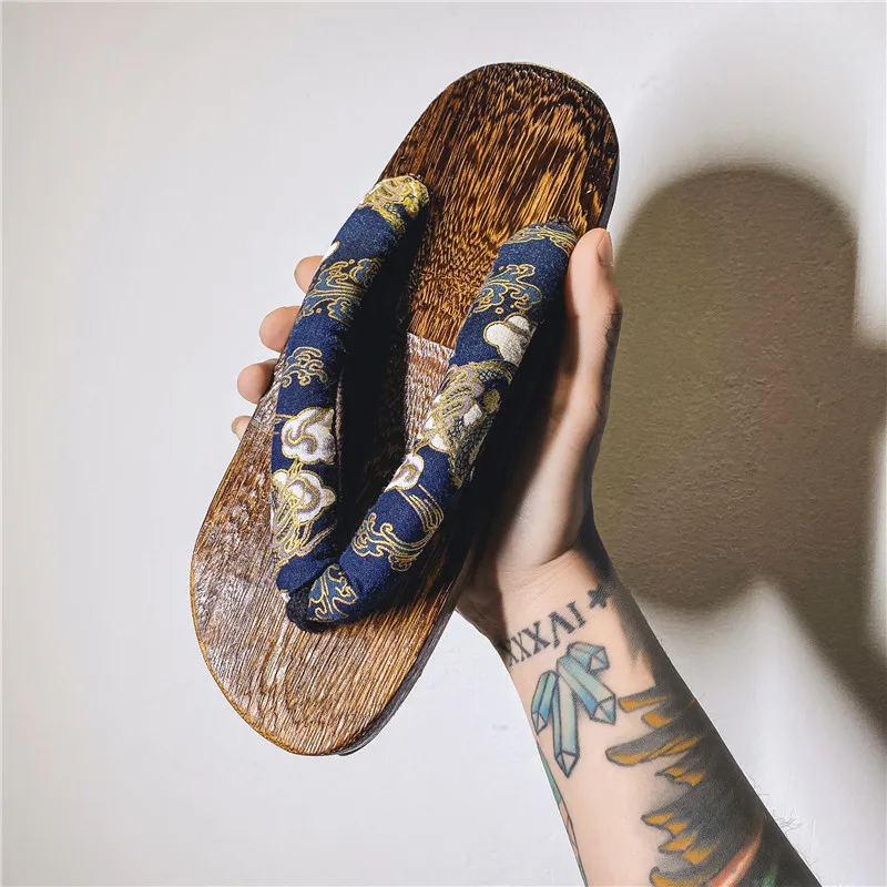 Clogs Men's Slippers Japanese Style Wooden Shoes Handmade Chinese Home Summer Sandals Flip Flops Women | Обувь