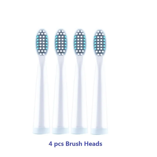 4pcs blue Электрическая зубная щетка перезаряжаемая ультразвуковая моющаяся электронная отбеливающая Водонепроницаемая зубная щетка Сменная головка зубной щетки - Цвет: 4pcs blue