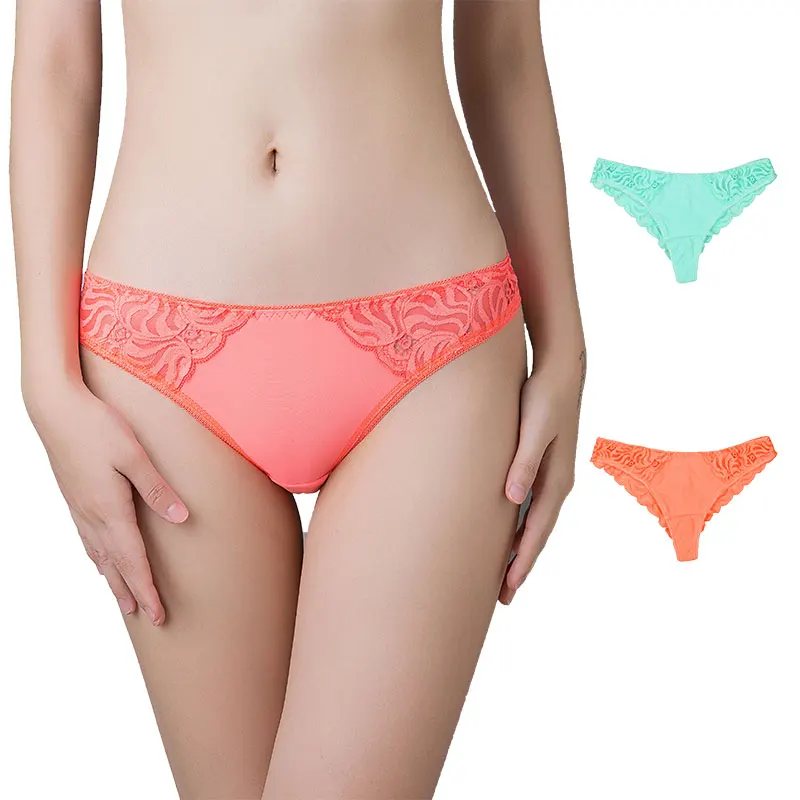 Сексуальное женское нижнее бельё от ведущего кружева Трусики-брифы шелка со