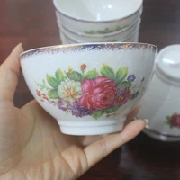top grade phnom penh bowl 4 5 inch dining bowl household ceramic high foot bowl korean bowl european bowl 10 pieces