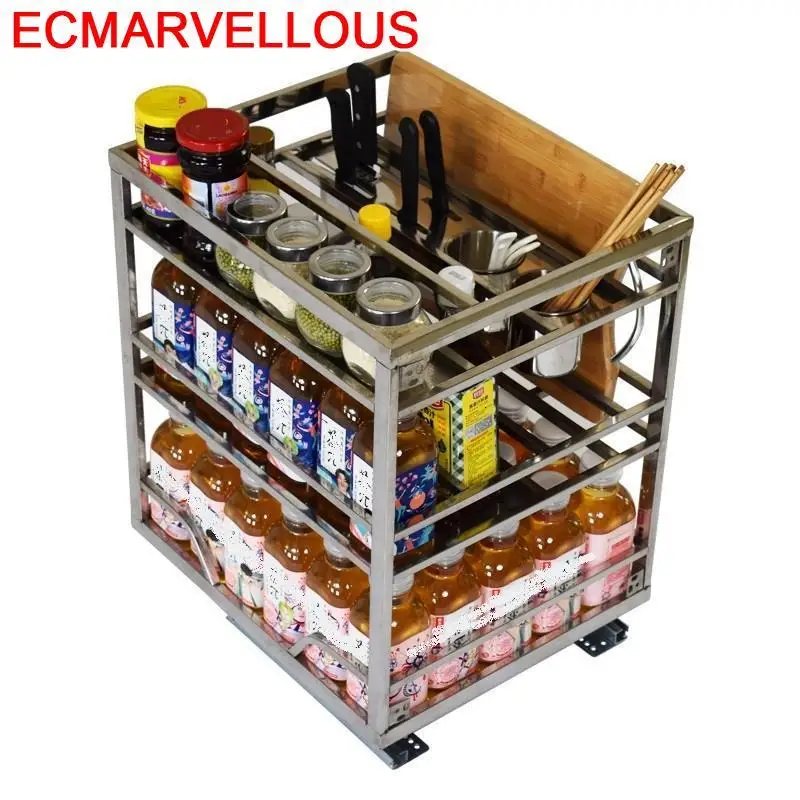 Armario Pantries Cocina Organizador Despensa Gabinete Stainless Steel Cozinha Organizer Cuisine Kitchen Cabinet Storage Basket | Дом и сад