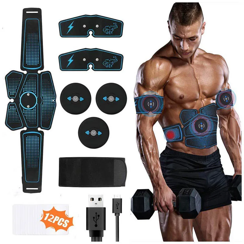 

EMS Abdominal Muscle Trainer Stimulator Vibrating Belt Hip Massager Electrostimulation USB Fitness Equipment Toner Gym Workout