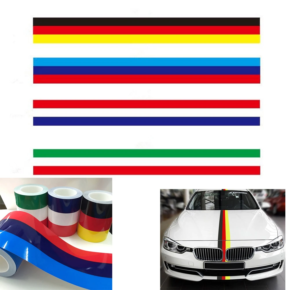 

New 1M Flag Italian Flag Side Racing Stripe Three Colors Roof Hood Scooter Car Decal Colored Strip Sticker Glue Sticker Abs Oem