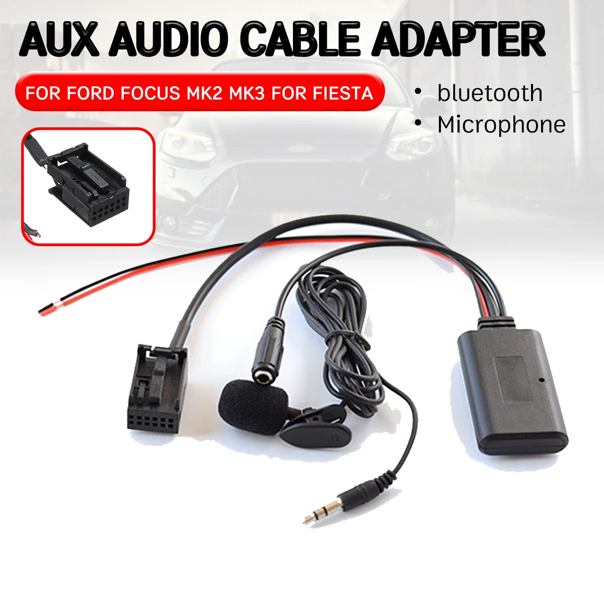 Bluetooth Aux приемник Кабельный адаптер для Ford Focus Mk2 MK3 Fiesta аудио с микрофоном головное