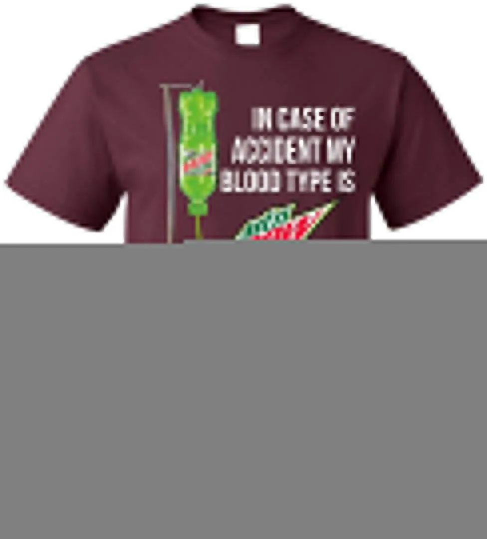 В случае аварии мой тип крови это MTN Dew футболка для мужчин и женщин до 5XL Быстрая