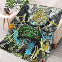 alchemical hermetric and mystical emblems throw blanket sherpa blanket cover bedding soft blankets