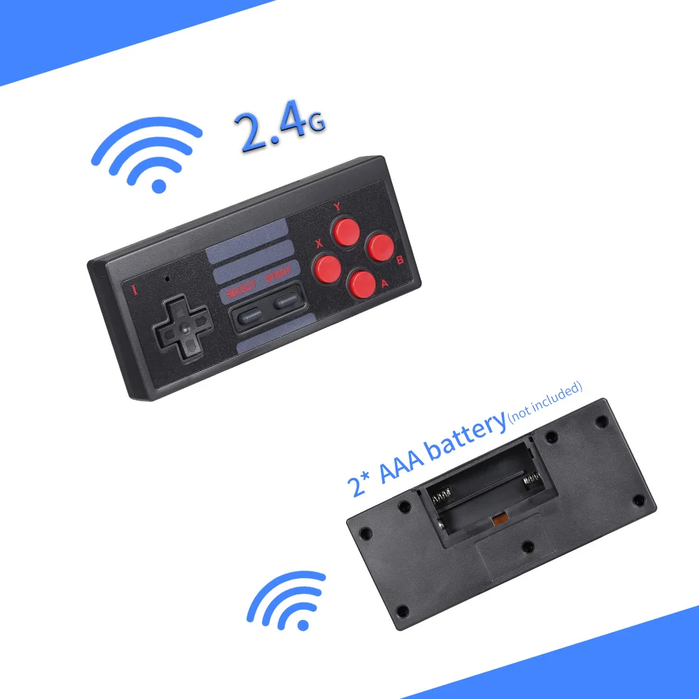 Классическая игровая мини-консоль 628 встроенных игр видеоприставка с двумя