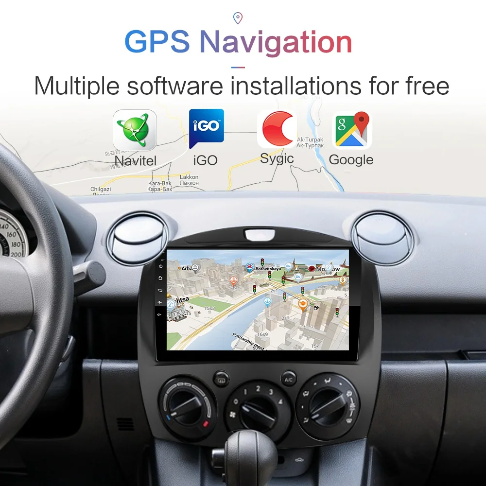 Автомобильный мультимедийный плеер 9 дюймов Android 1 2 Din Dvd видео для Mazda 2007-2014 2din