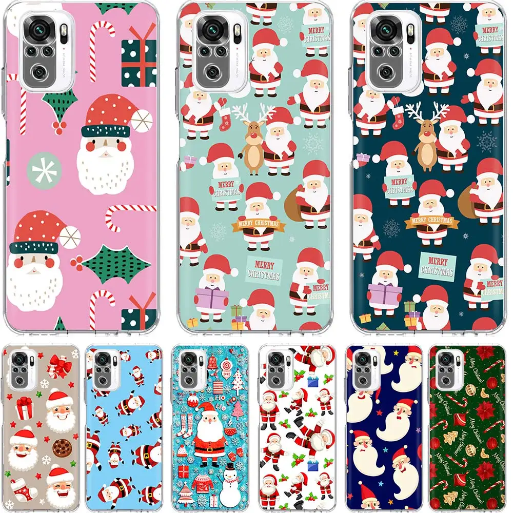 

Cartoon Christmas Santa Phone Case Funda For Xiaomi Redmi Note 10 Pro 9S 10S 9 8 Pro 8T 8A 9A 9C 7 7A 6 6A Soft Cover Coque