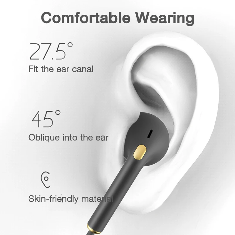 Наушники-вкладыши проводные наушники С микрофоном 3 5 мм стерео гарнитура объем