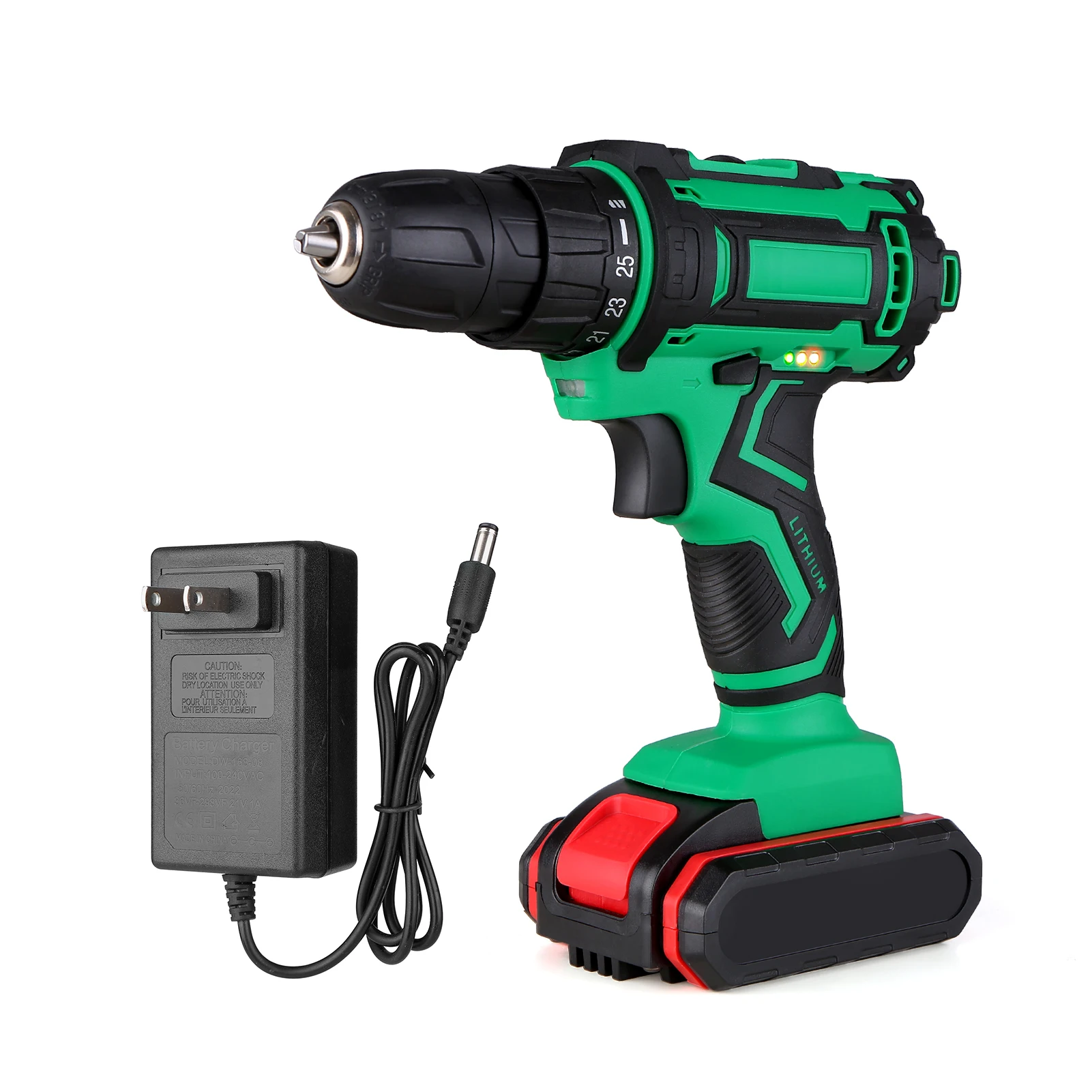 

Беспроводной патрон дюйма, 21 в, миниатюрная электрическая дрель и отвертка, индикатор, 2 переменных скорости, регулировка направления враще...