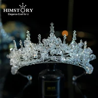 himstory new shiny princess crown retro european bridal headdress crystal queen crown hair band bridal hair accessories