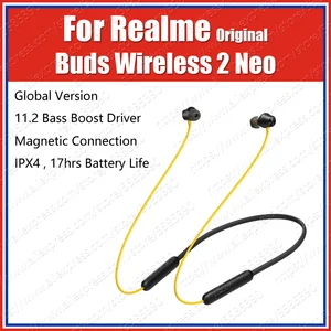 Global Version RMA2011 AAC SBC Original Realme Buds Wireless 2 Neo
Bluetooth Earphones Neckband Sport Headset Type C Bass Boost