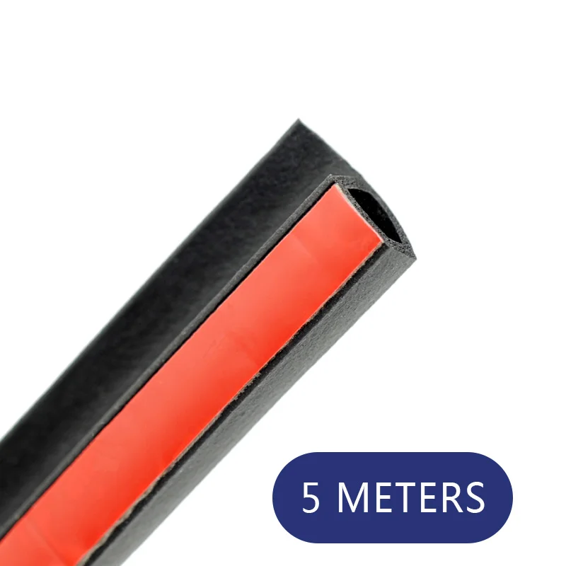 5 meters P type Уплотнительная лента для автомобильной двери, резиновая уплотнительная прокладка для двери, шумоизоляционная уплотнительная резина для автомобильной резиновой двери, авто звукоизоляция - Цвет: 5 meters P type