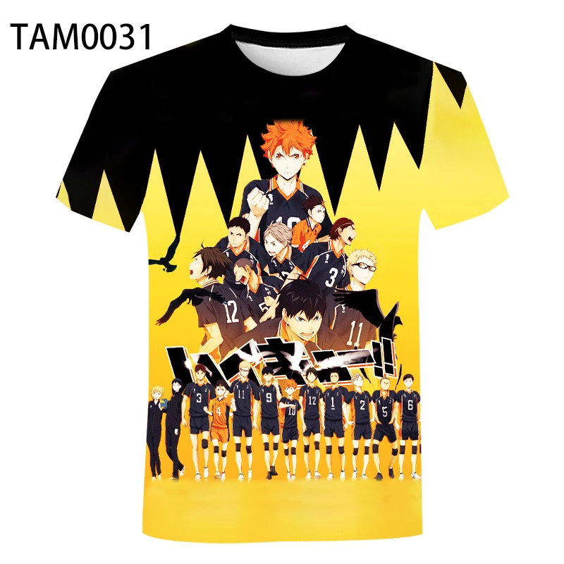 

4Haikyuu2021 summer children's clothing short sleeve 3D cartoon printed boy's T-shirt street style youth boy's T-shir