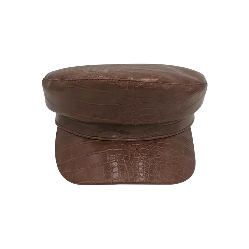 Unisex Beret Female Flat Cap Hats For Women Newsboy Men British Style Spring Autumn Crocodile Skin | Аксессуары для одежды
