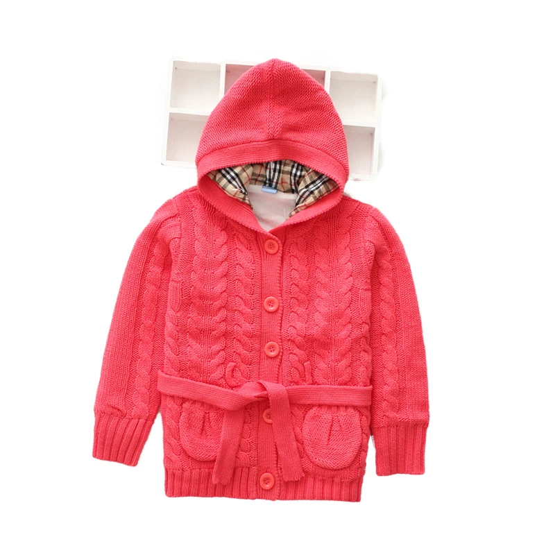 Детский мягкий хлопковый кардиган с капюшоном зимняя Удобная трикотажная куртка