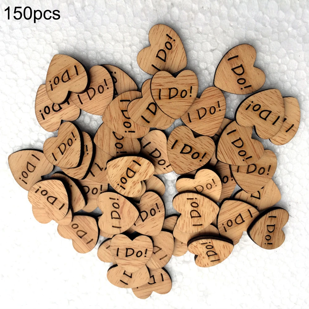 150 шт. лазерные украшения в виде сердца из натурального дерева | Дом и сад