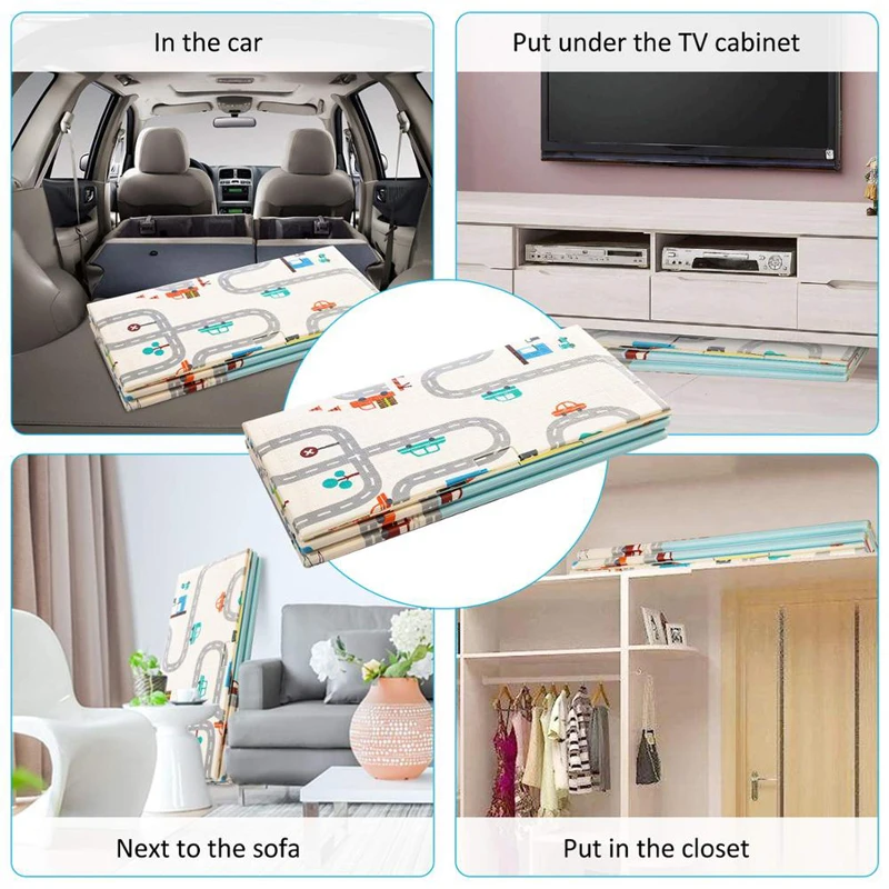 

XPE Wateproof Folding Baby Play Mat 1cm Thick Educational Crawling Toys Children's Carpet Game Road Pad Living Room Home Kid Rug