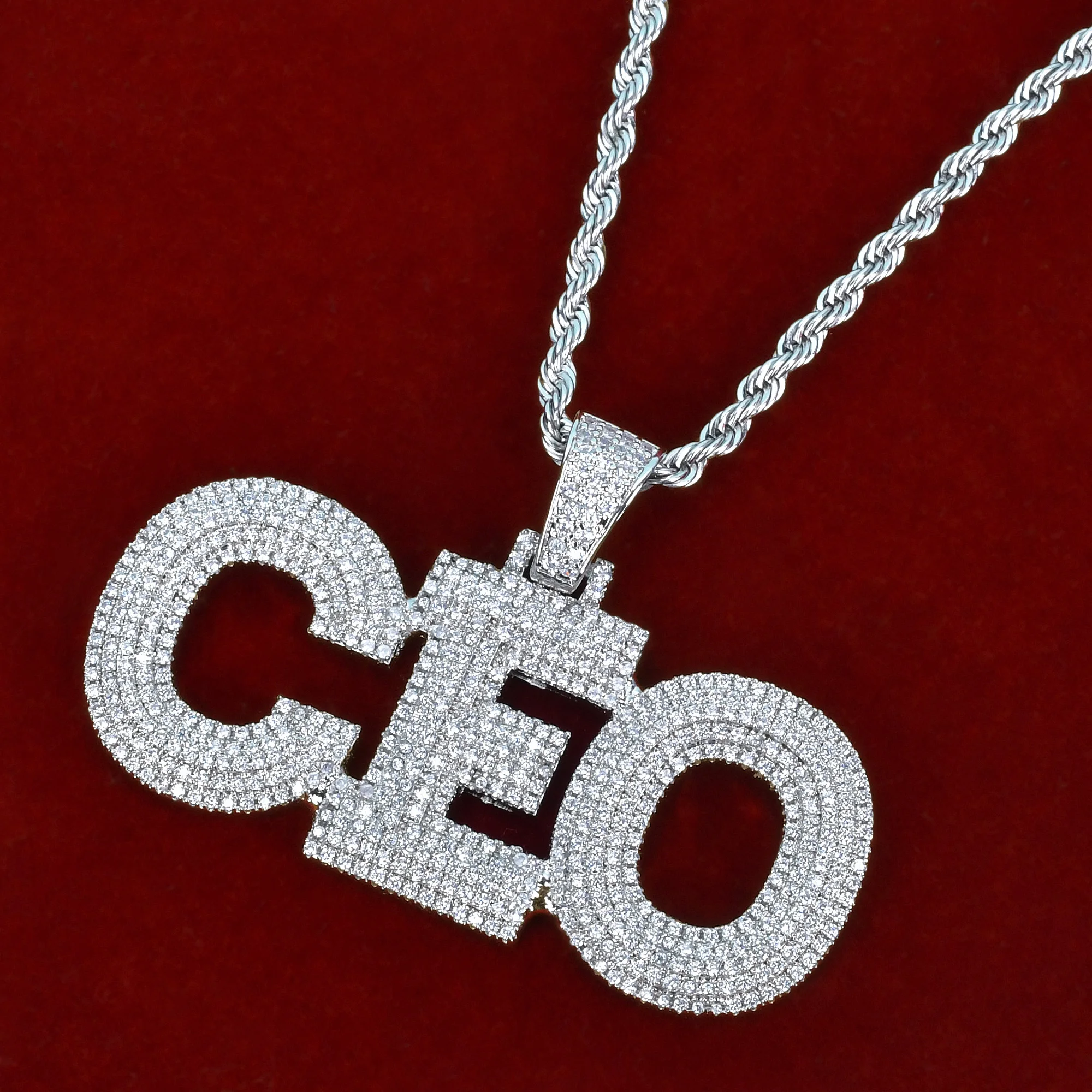 

Bubble Letters Custom Name Pendant Cubic Zircon Necklaces For Men Women Gold Color Plated Hip Hop Rock Jewelry