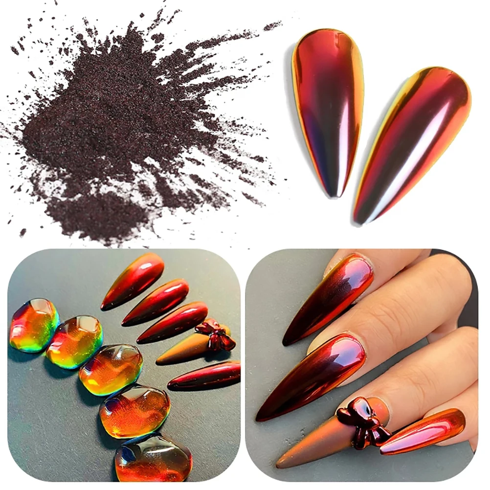 

10g Mirror Nail Powder Metallic Nail Glitter Decoration Gradient Gel Polish Nail Art Dazzling Accessory