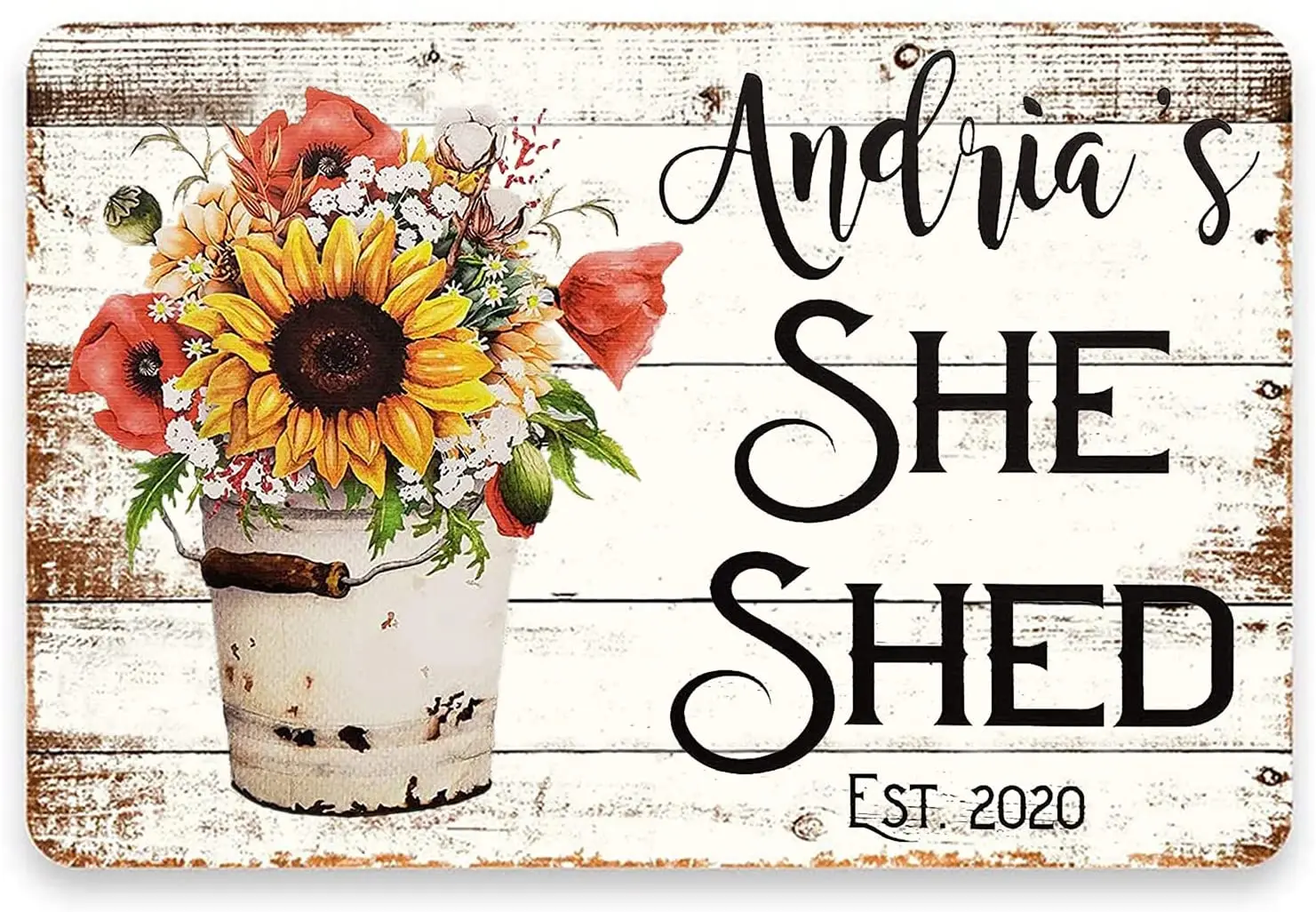 

Jinrun She Shed Decor Sign for Outdoor Personalized Farmhouse Door Wall Decor Art Metal Signs
