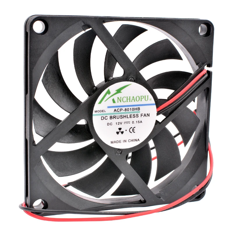 ACP-8010HB 80mm fan 8cm 8010 80x80x10mm DC12V 0.15A double ball bearing ultra-thin quiet computer case power cooling - купить по