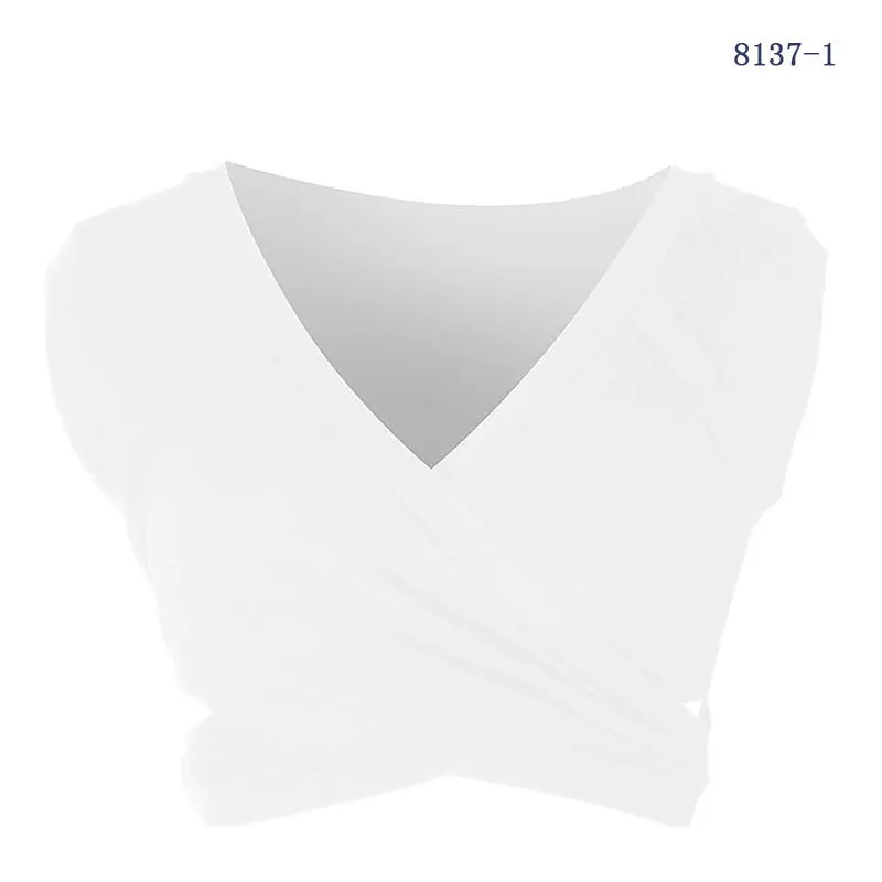 Майка FORERUN Женская хлопковая в рубчик бандажный топ с глубоким V-образным вырезом