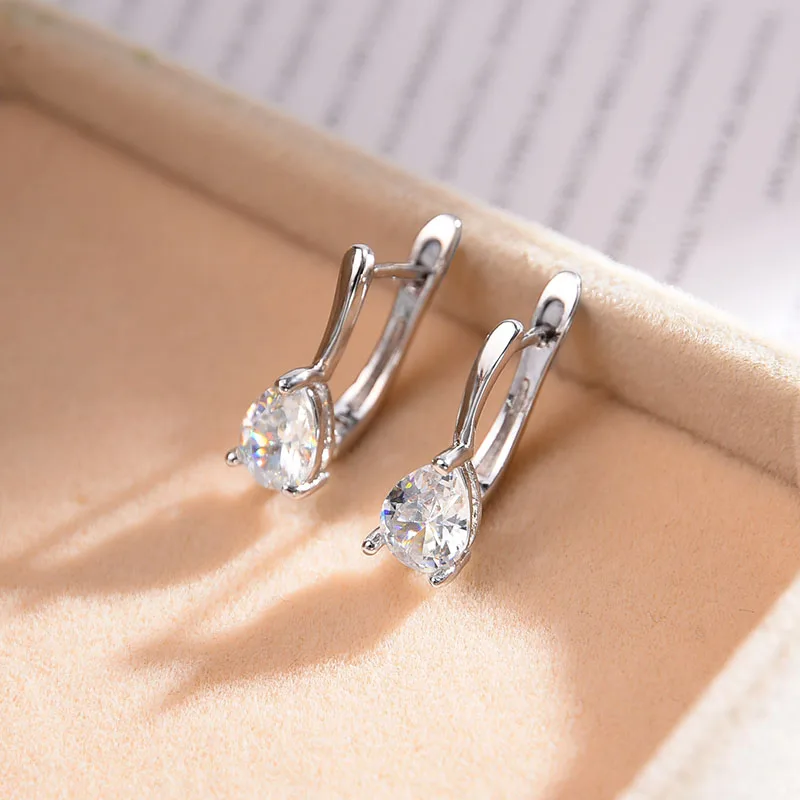 Silver MAIKALE, простая серьга-гвоздик капля, серьги, кубический цирконий, сердце, CZ, золото, серебро, цвет, серьги-гвоздики для женщин, корейская мода, подарки - Окраска металла: Silver