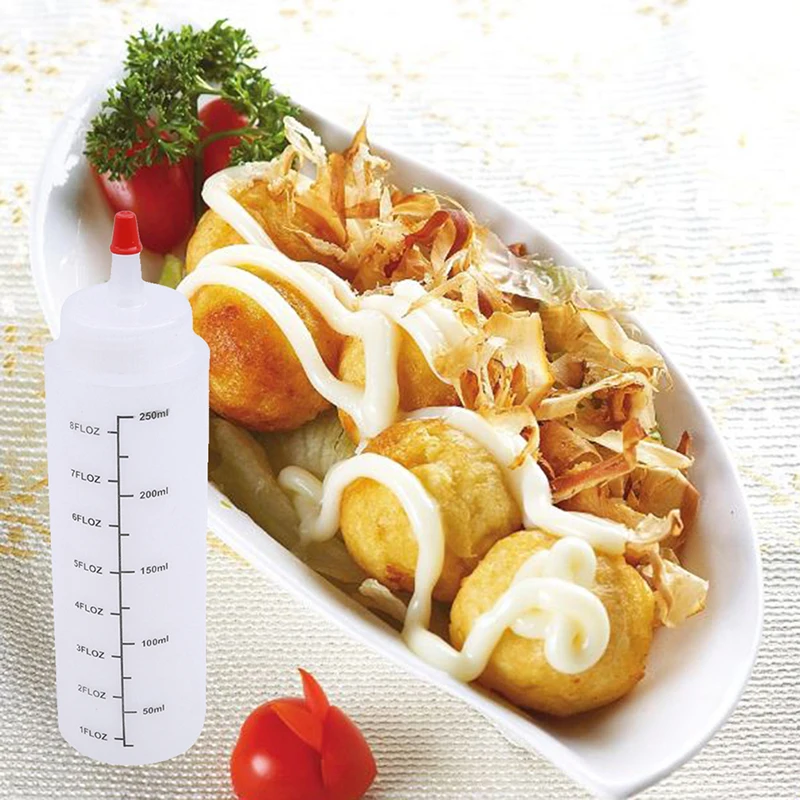 

Five-piece/set pp material multi-function squeeze bottle sauce bottle salad squeezing vial kitchen household tools 250ML