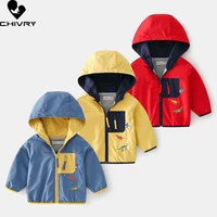 new 2021 spring autumn kids coats jacket boys fashion hooded cartoon dinosaur zipper windbreaker outerwear baby clothes clothing