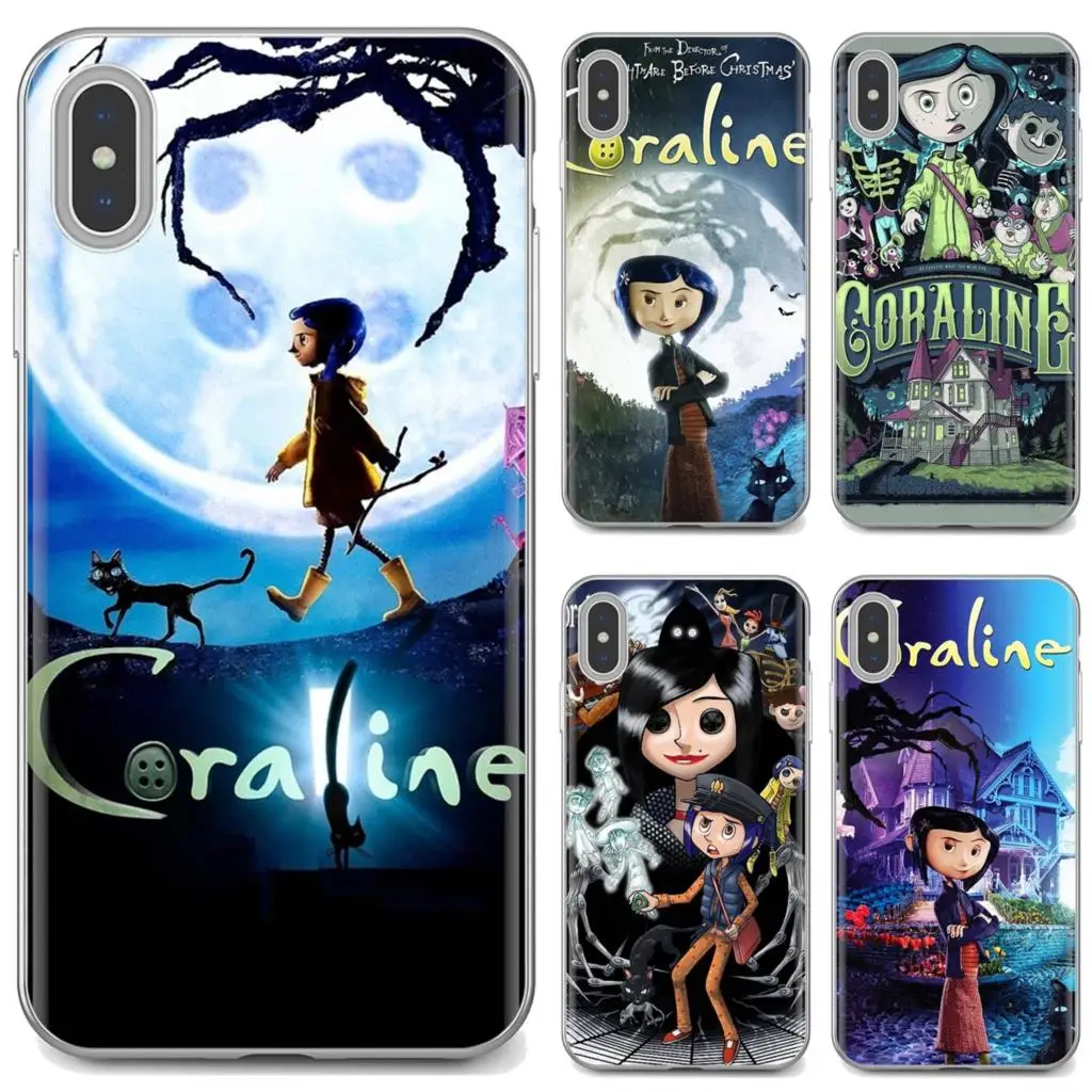 

For iPhone iPod Touch 11 12 Pro 4 4S 5 5S SE 5C 6 6S 7 8 X XR XS Plus Max 2020 cartoon girl Coraline Vintage TPU Shell Cases