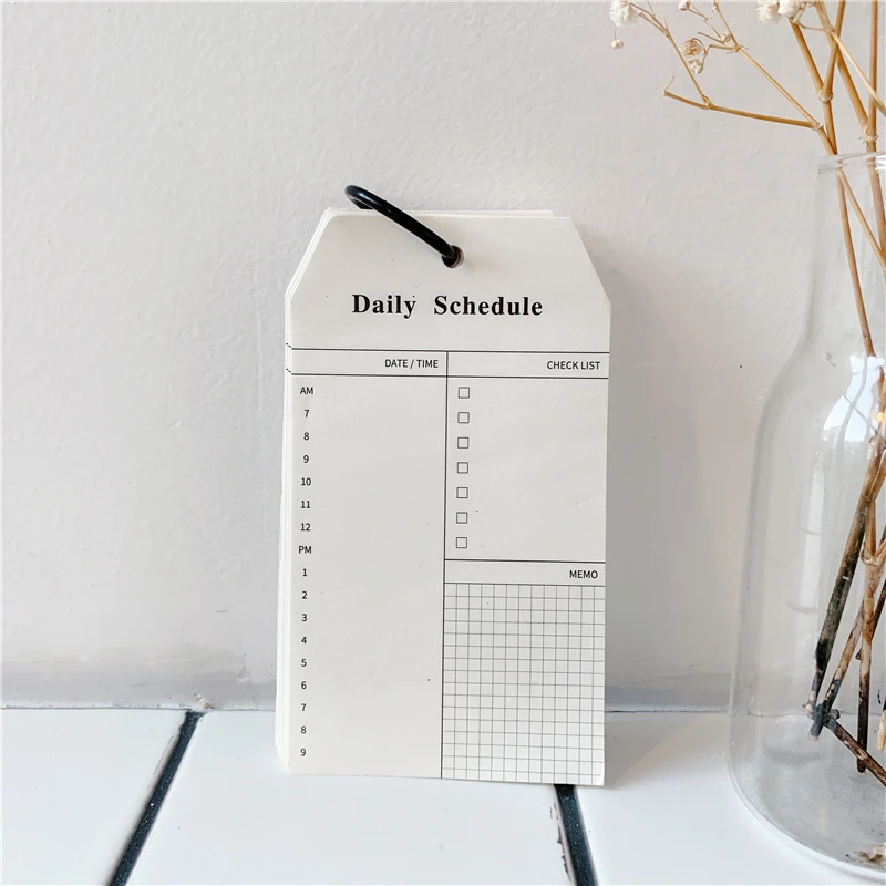 

Sheets Ins Black And White Memo Pad Diy Simple Style Ring Buckle Type Notebook To Do List Students Diary Schedule Stationery#50