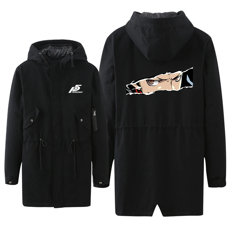 Длинное пальто с капюшоном для косплея аниме PERSONA 5 ролевые Ren Amamiya Anne Takamaki тонкая