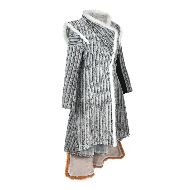 Game of Thrones Daenerys Targaryen Cosplay Costume Season 7 Dragonstone Winter Outfit GOT Halloween Dany Snow Dress | Тематическая