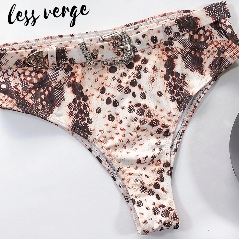 

lessverge Snake print two piece swimsuit bathing suit Beach holiday women bikini swimwear Summer sexy bikini set female bathers