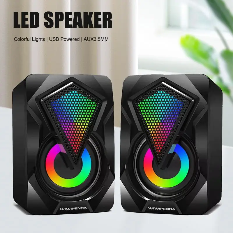 

Колонка компьютерная с RGB-светодиодами, USB, мм, 1 пара