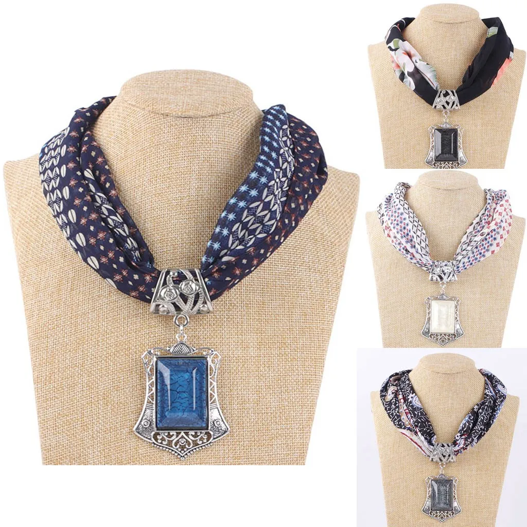 Женские модные цветочные шарфы женские шарф с ожерельем Boho пляжное Кольцо Шаль