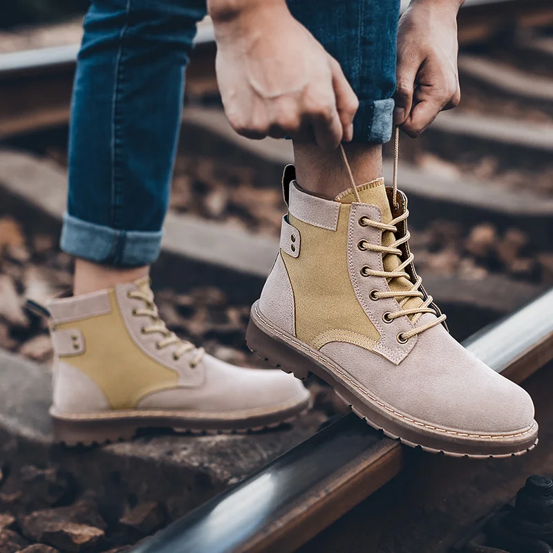 Осенние ботинки мужские военные Полусапоги Хорошего Качества Удобные Модные