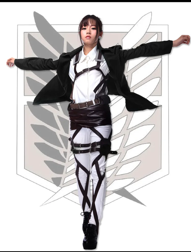Горячая новинка Shingeki no Kyojin Levi Rivaille куртка плащ для взрослых Косплей Костюм атака
