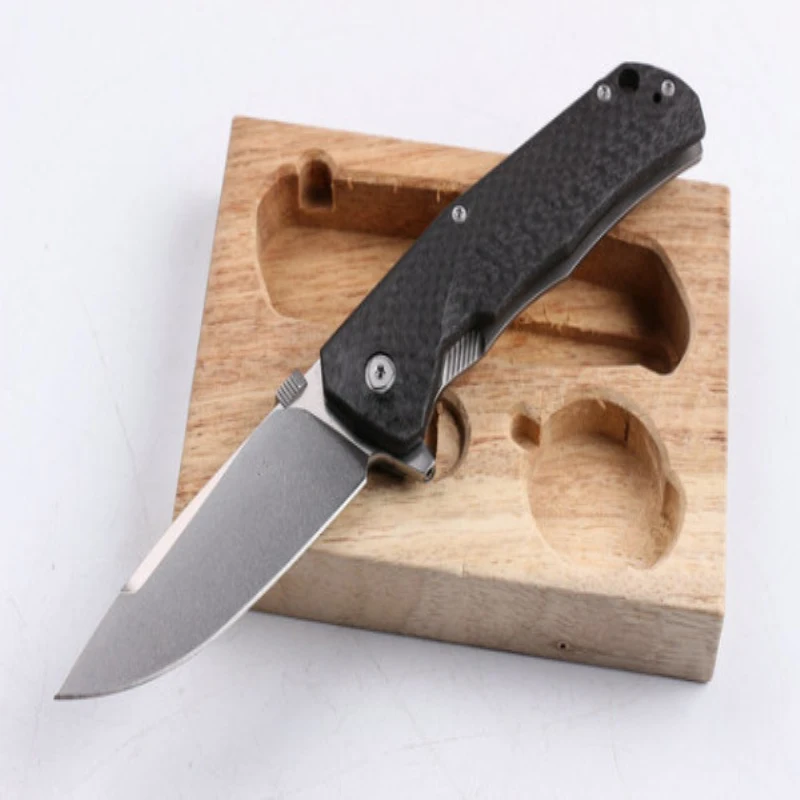 Стальной Лев Складной нож (D2 лезвие) углеродное волокно титановый сплав высокая