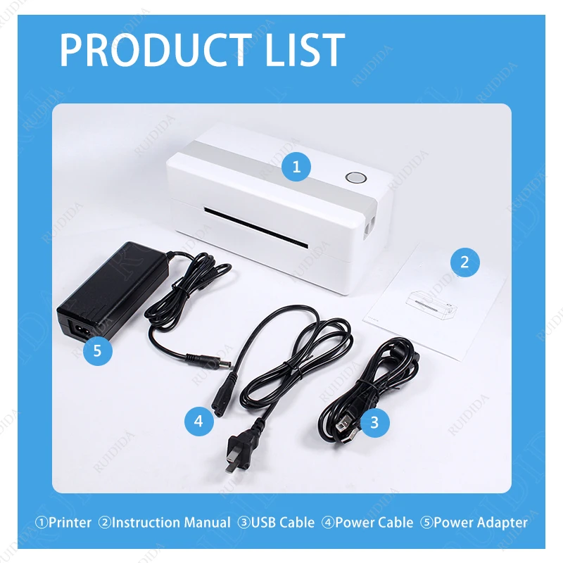 4-дюймовый портативный принтер термопринтер для доставки этикеток USB Bluetooth